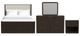 Elements International Sylvie 4-Piece Dark Brown/White Queen Upholstered Panel Bedroom Set-0