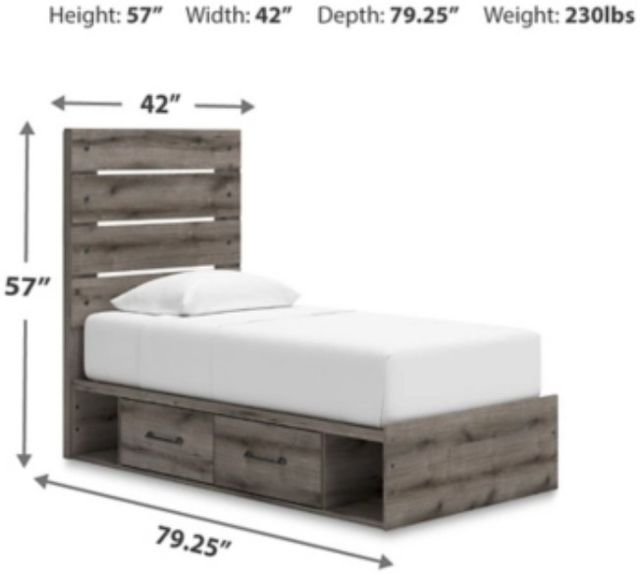 Signature Design by Ashley® Urbanoore Brown Gray Youth Twin Storage Panel Bed -2