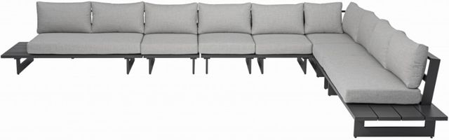 Meridian Furniture Maldives 7-Piece Gray/Black Fabric Outdoor Modular Sectional-1
