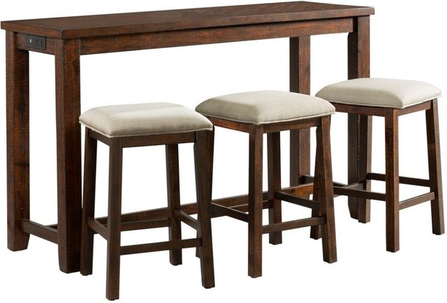 Elements International Jax 3-Piece Cherry Bar Table Set-0