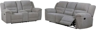 Front view of the Coaster® Gilson 2-Piece Gray Upholstered Seating Set