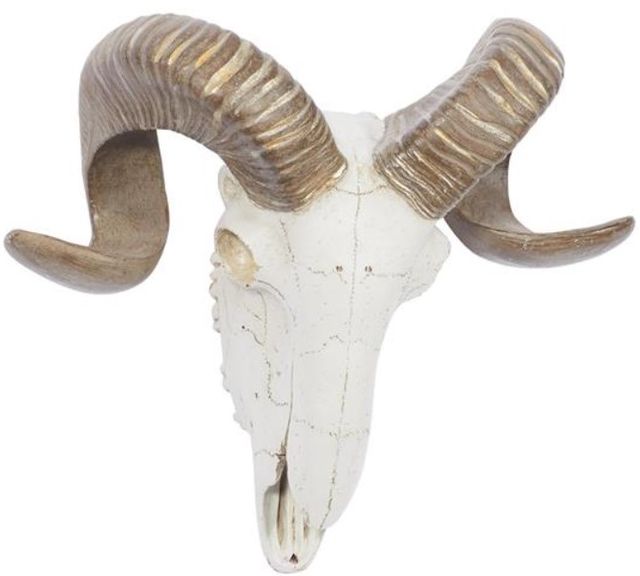 Deco Marche White Sheep Skull Wall Decor-0