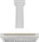 ZLINE Autograph Edition 36" White Matte Wall Mounted Range Hood with Polished Gold Handle-1