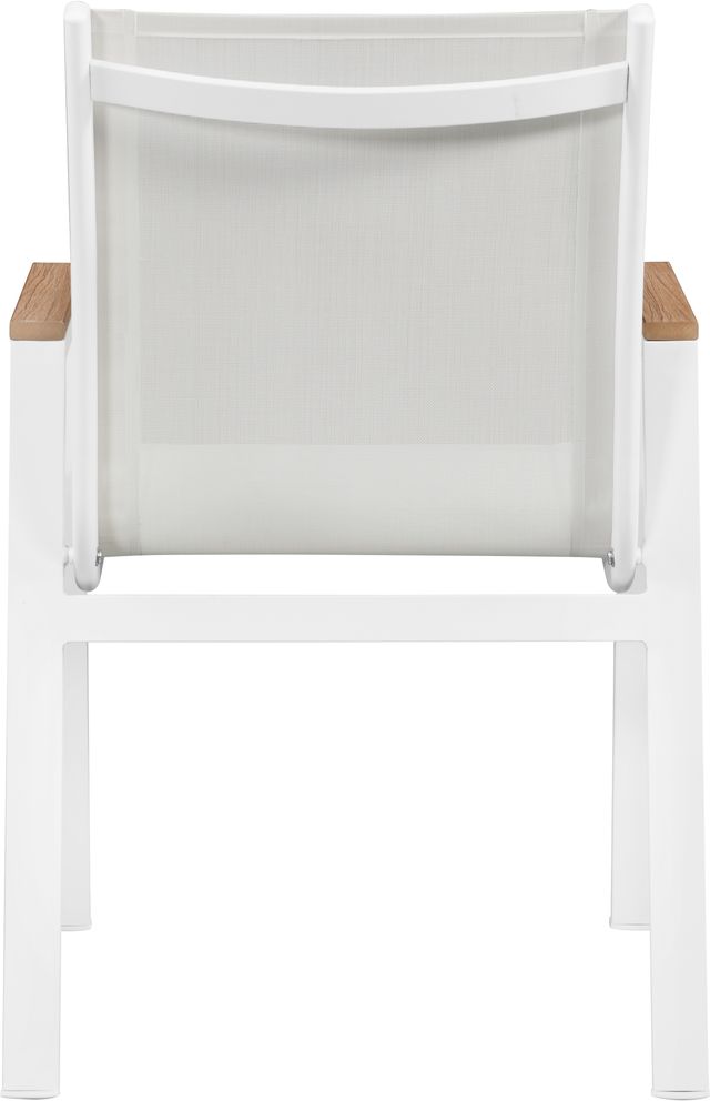 Meridian Furniture Nizuc 2-Piece White Outdoor Patio Mesh Dining Arm Chairs-3