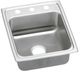 Elkay Lustertone® Classic Lustrous Satin Stainless Steel 17" x 20" x 6" 1-Hole Single Bowl Drop-in ADA Sink with Quick-Clip-0