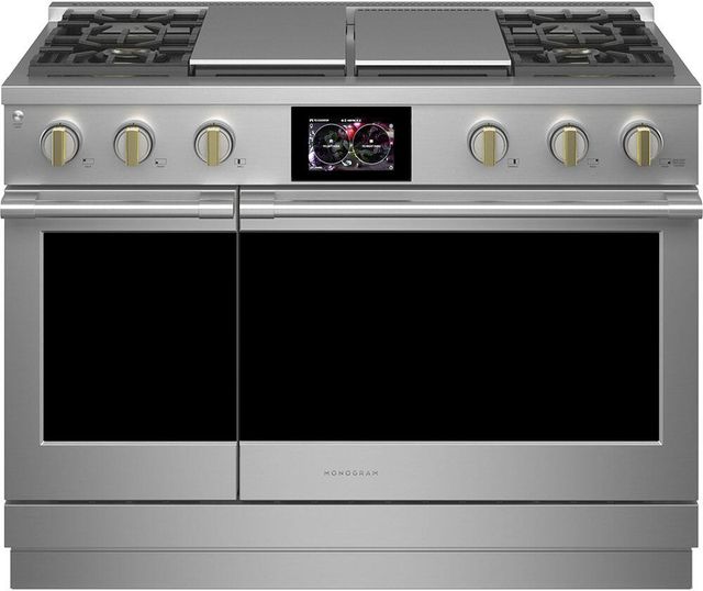 Monogram® Statement Collection 48" Stainless Steel Pro Style Dual Fuel Range-0