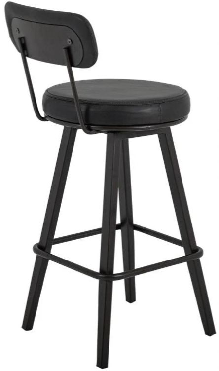 International Furniture Direct Eclipse Black/Blacksmithing Matte Black 30'' Barstool-3
