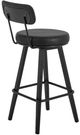 International Furniture Direct Eclipse Black/Blacksmithing Matte Black 30'' Barstool-3