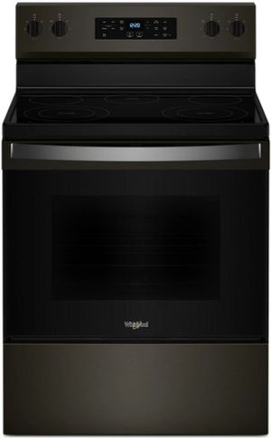 Whirlpool® 30" Black Stainless Steel Freestanding Electric Range with No Preheat Mode and Steam Clean