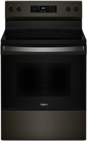 Whirlpool® 30" Black Stainless Steel Freestanding Electric Range with No Preheat Mode and Steam Clean-0
