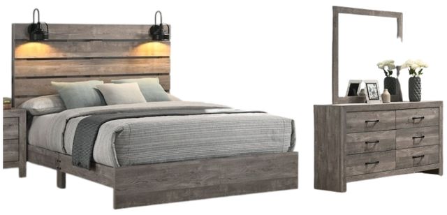 American Wholesale Furniture Cameron 3-Piece Gray Queen Bedroom Set-0