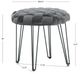 Powell® Scarlet Gray Round Ottoman Stool-2