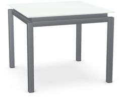 Amisco Cameron White Glass Table