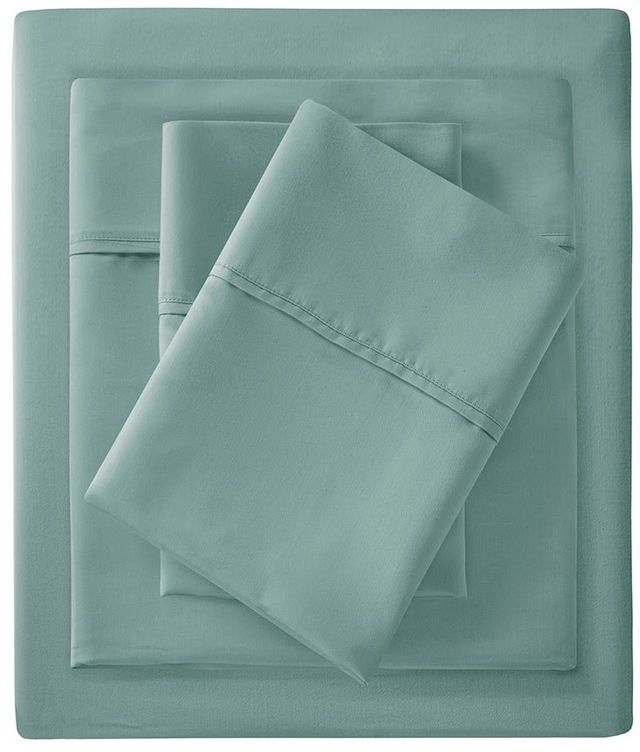Olliix by Clean Spaces Allergen Barrier Seafoam King 300 Thread Count Cotton Sheet Set-0