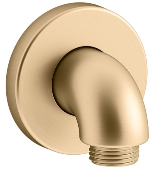 KOHLER® Purist® Stillness® Vibrant Brushed Moderne Brass Wall-Mount Supply Elbow with Check Valve-0