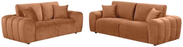 Coaster® Burnett 2-Piece Orange Upholstered Sofa Set-0