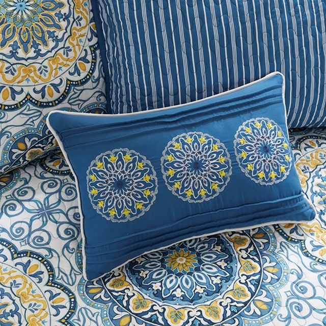 Olliix by Madison Park Blue Tangiers 6 Piece Reversible Daybed Cover Set-2