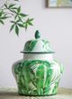 A & B Home Urn Green/White Lidded Jar-3