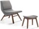 VIG Furniture Modrest Whitney Gray/Walnut Modern Accent Chair and Ottoman-0