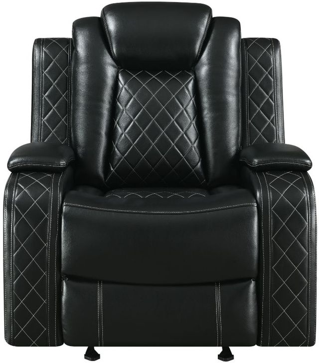 New Classic® Home Furnishings Orion II Black Manual Glider Recliner-2