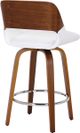 Inspire™ Hudson Swivel White/Walnut 26" Counter Stool -1