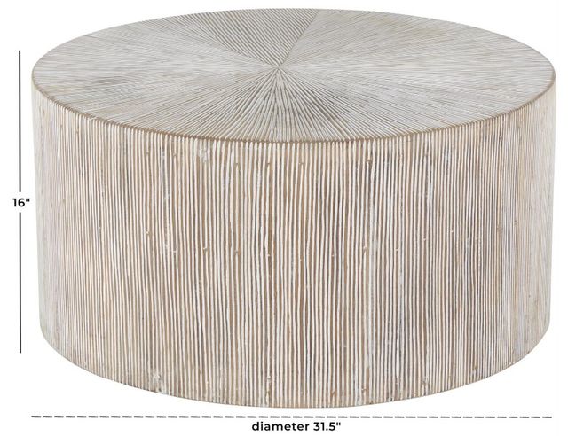 Deco Marche Brown Starburst Drum Coffee Table-3