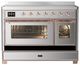 Ilve® Majestic III 48" Stainless Steel Pro Style Induction Range with Triple Glass Door and Copper Trim-2