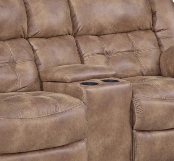 HomeStretch Frontier 3-Piece Almond Manual Reclining Sectional-2