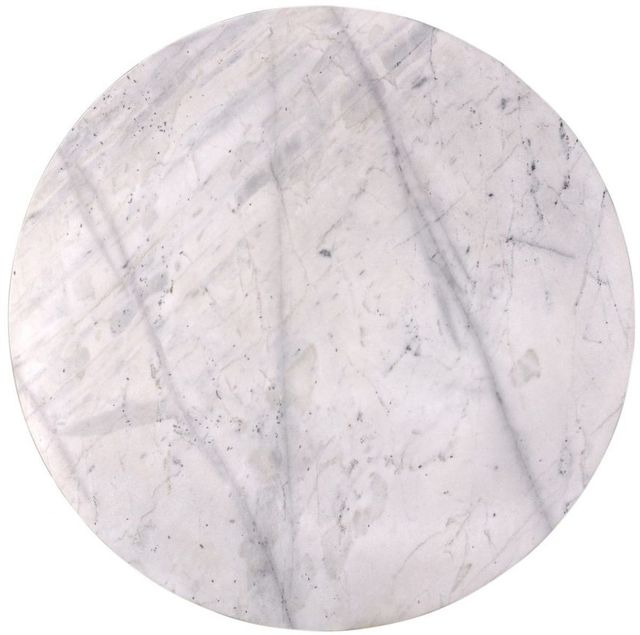 Moe's Home Collection Jinxx White Marble Counter Height Table with Natural Base-1