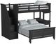 Elements International Hampton Kids Charcoal Youth Twin/Full Loft Bed with Staircase and Desk-0