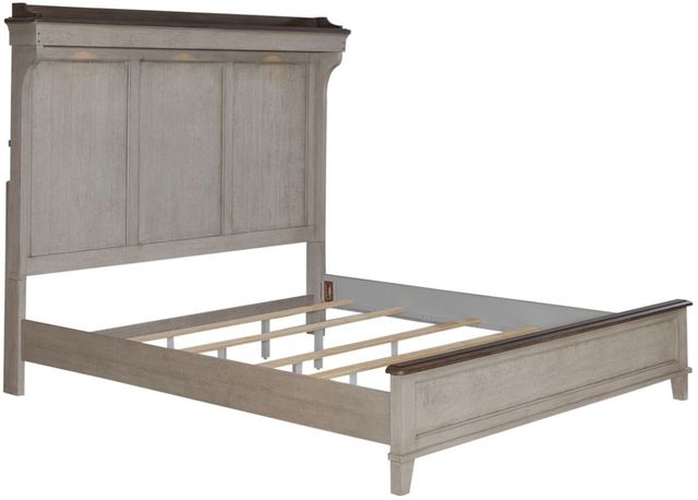 Liberty Furniture Ivy Hollow 4-Piece Dusty Taupe/Weathered Linen King Mantle Bedroom Set-2