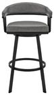 Armen Living Bronson Matte Black 29" Bar Swivel Bar Stool-1