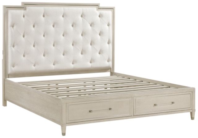 Homelegance® Genoa Ivory/Light Oak King Storage Platform Bed-2
