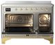 Ilve® Majestic III 48" Stainless Steel Pro Style Induction Range with Solid Door and Brass Trim-1