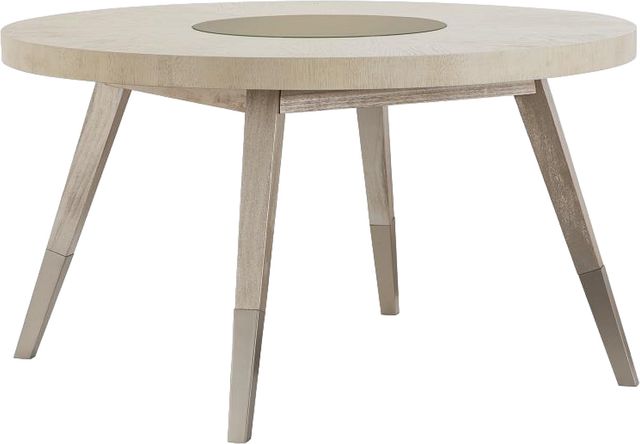 Magnussen Home® Lenox Acadia White/Bronze Glass/Warm Silver Round Dining Table-0