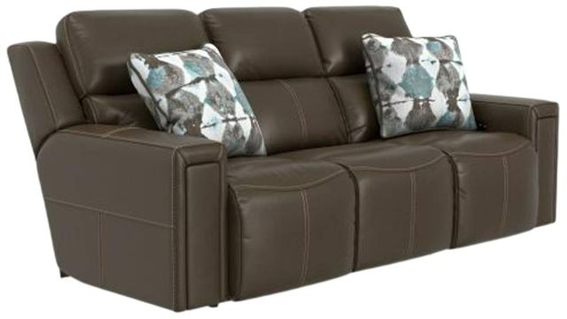 Catnapper® Arezzo Chocolate Leather Power Reclining Sofa with Power Headrest-0