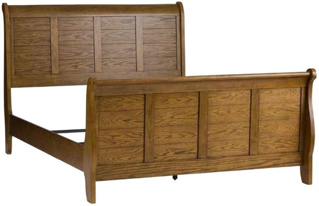Liberty Furniture Grandpas Cabin Aged Oak 93" King Sleigh Bed-0