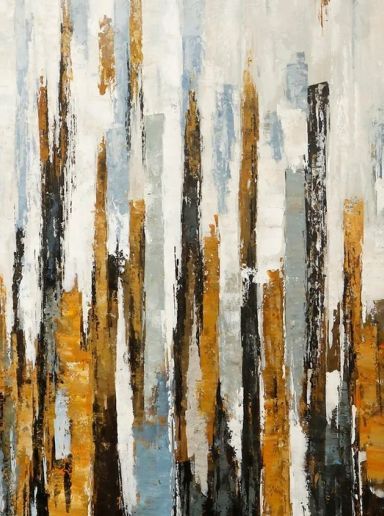 Harp & Finial® Towers of Gold Framed Canvas Wall Art-1