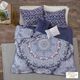 Olliix by Intelligent Design Odette Blue Twin/Twin XL Boho Reversible Coverlet Set-2