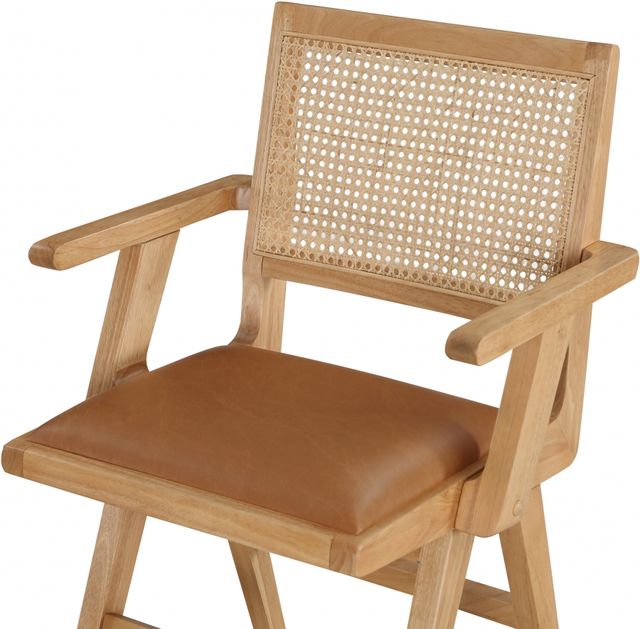 Meridian Furniture Abby Cognac/Natural Leather Dining Arm Chair-3