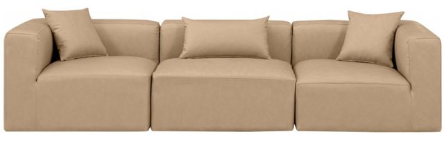 Meridian Furniture Cube 3-Piece Tan Leather Modular Sofa-1