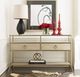 Hammary® Lenox Capri Alabaster Console Table with Glass Top and Brassy Champagne Frame-1