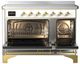 Ilve® Majestic III 48" Custom Pro Style Induction Range with Solid Door and Brass Trim-1