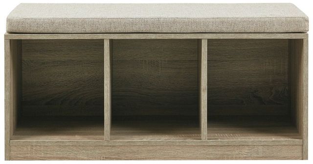 Olliix by 510 Design Zeus Gray Cube Organizer Storage Bench-0