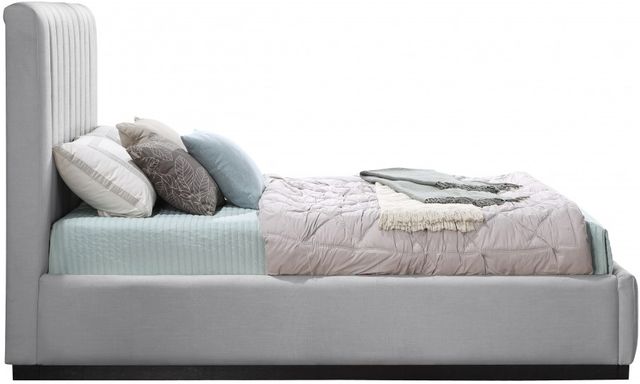 Meridian Furniture Lucia Gray Linen Textured King Panel Bed-2