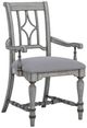 Flexsteel® Plymouth 2-Piece Weathered Graywash Upholstered Dining Arm Chair Set-1