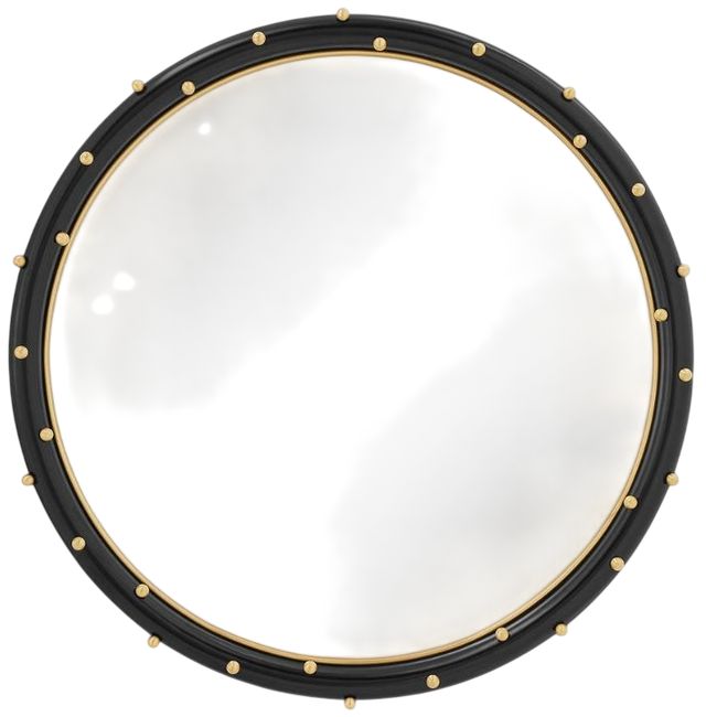 Uttermost® Helia Antique Gold/Matte Black Round Mirror-0