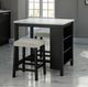 Furniture of America® Chalcedony 3-Piece White/Ivory Dining Table Set with Black Base-1