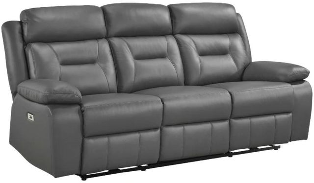 Homelegance® Laconia Dark Gray Double Power Reclining Sofa-0