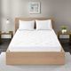 Olliix by Madison Park White California King Quiet Nights 100% Cotton Sateen Waterproof Diamond Quilting Down Alternative Mattress Pad-0